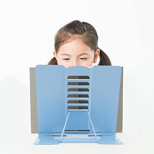 Metal Book Stand Adjustable Book Holder for Reading - color: Full Blue