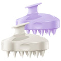 HEETA 2-Pack Large Scalp Massager Scrubber Shampoo Brush for Hair Growth - color: Light Beige & Purple