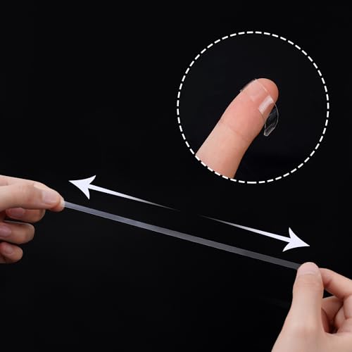 Double Sided Nail Tape, Nail Art Display Strip Strong Adhesive Transparent Mounting Tape for Nail Salon Colors Storage Design Supplies, 5 Sheets
