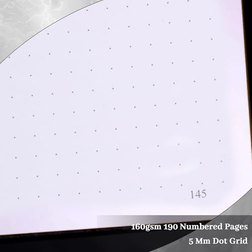 TIEFOSSI Dot Journal Notebook for Women Men, 160GSM Notebook - color: Black silver, size: Dot