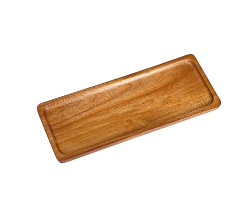 Small Wooden Narrow Tray (11.3 x 4.1 inch) Serving Tray - color: Rectangular - Brown, size: 11.3" x 4.1" x 0.6"
