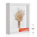 8x10 Shadow Box Picture Frame with Real Glass Panel and Linen Back - color: White + Thickened Panel + Foam Packaging, size: 8x10