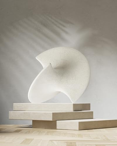 UPWOIGH White Abstract Balancing Sculpture, 5.12 x 7.28 x 5.12 Inch - color: White Ceramic Inspired Décor