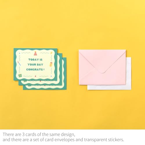 Monolike Day-by-day Card, Storytown Momo - Mix 36 Mini Single cards, 36 envelopes, 36 stickers Package - color: Storytown Momo