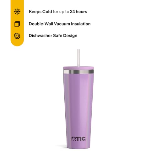 RTIC 28oz Everyday Tumbler, Insulated, Ceramic Lined, Lavender Glitter - color: Lavender Glitter, size: 28 Ounces