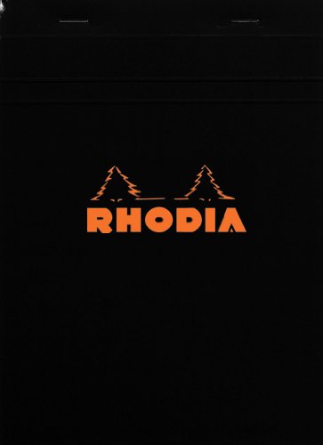 RHODIA cf162009 Notepad, No. 16 (A5), 80 Sheets, 0.2 inch (5 mm) Ruled, Water Repellent Cover, Perforated, PEFC Certified, Black - color: Black, size: No.16(A5)14.8×21cm, style: Graph ruled