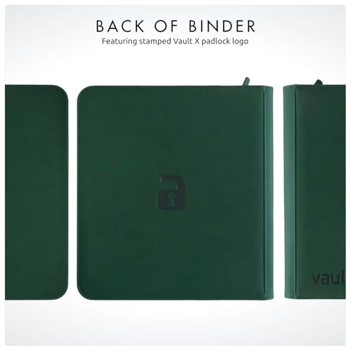 Vault X 12 Pocket Zip Trading Card Binder 480 Cards Exo-Tec (Green) - color: Green, size: 12 Pocket