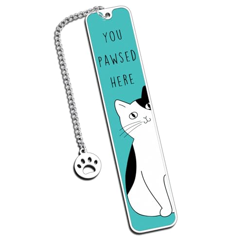 Cat Gifts for Women, Cute Cat Bookmarks for Bookish Girls, Back to School Gift Supplies, Birthday Graduation Gift for Cats Mom, Cats Themed Gift for Woman Men Boys, Reading Accessories for Book Lovers - color: Blue