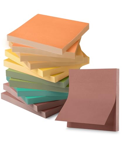 Mr. Pen- Sticky Notes, 3"x3", 12 Pads, 600 Sheets, New Earthy Colors - color: New Earthy