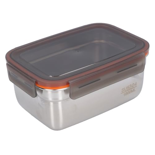 304 Stainless Steel Food Storage Container with Lid, Leak Proof Airtight Lunch Box, Reusable Lunch Box Containers Food Storage Box for Kitchen Freezer (1900ML) - color: 1900ML