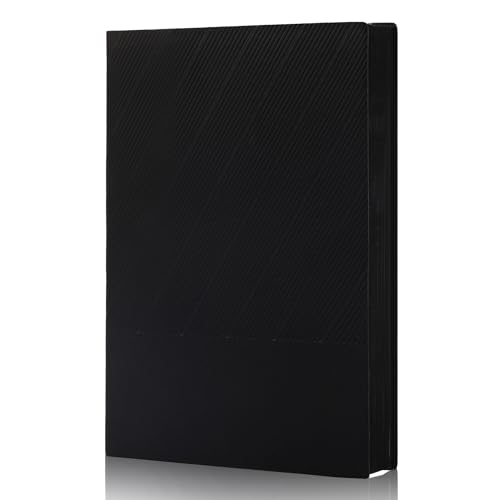BOBO RABBIT Softcover Lined Notebook 348 Pages Vegan Leather Thick Journal - color: Black