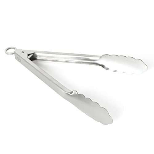 Martha Stewart Richburn 9-Inch Stainless Steel Kitchen Tongs – Durable and Heat-Resistant Cooking and Serving Tool - size: Tongs (9")