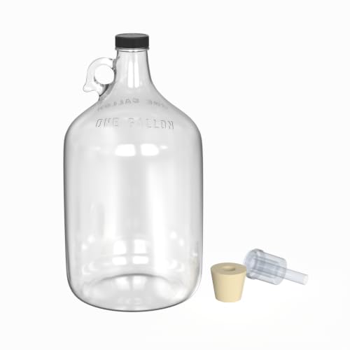 North Mountain Supply 1 Gallon Glass Fermenting Jug with Handle & Airlock