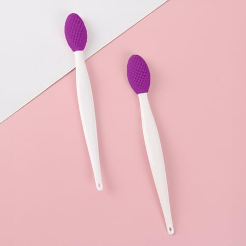 Double-Sided Silicone Facial Cleansing Brush – Exfoliating Blackhead Remover Tool for Deep Pore Cleaning and Gentle Skin Massage(Red) - color: Red