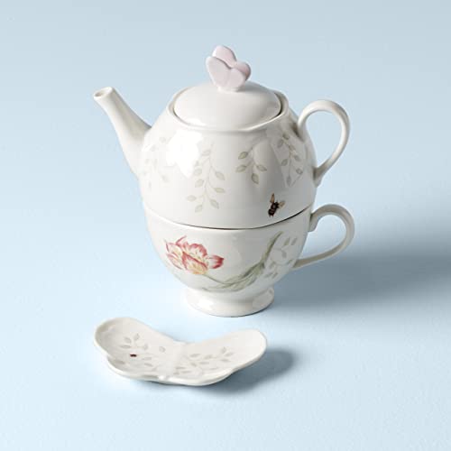 Lenox 6083927 Butterfly Meadow Teapot with Lid, White - style: Teapot with Lid, White