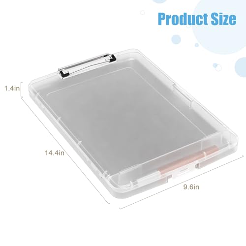 Hongri Clipboard with Storage with Pencil Case, 8.5 x 11 Storage Clip Board - color: Translucent