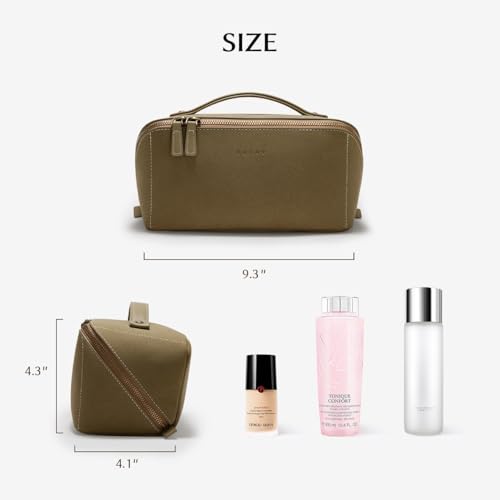 EACHY Travel Makeup Bag for Women, Faux Suede Cosmetic Bag, Green, Medium - color: D - Green, size: Medium