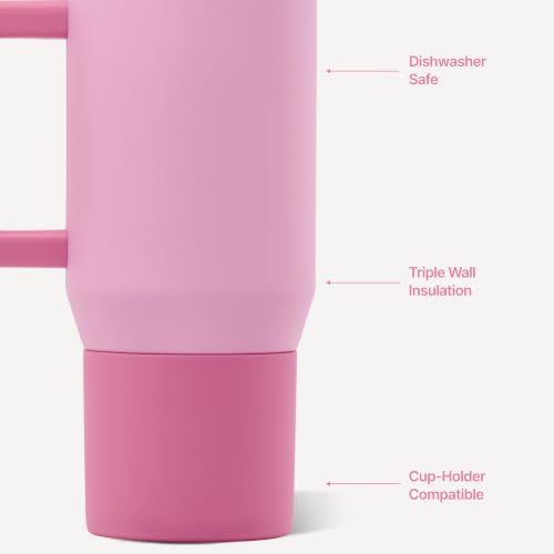 HydroJug Coffee Traveler 20oz Ceramic-Lined Mug with Handle, Petal - color: Petal