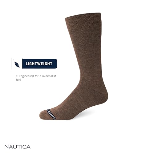 Nautica Mens Dress Socks Comfort Stretch Business Formal Crew Socks 10 Pack - color: All Black