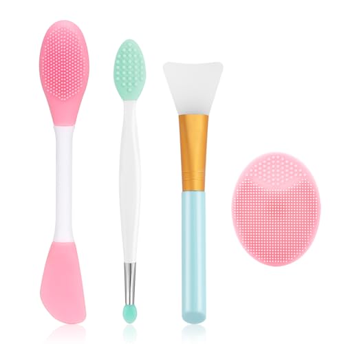Yokilly Silicone Face Scrubber Kit: Exfoliator Blackhead Skin Care Tool - color: 4 Piece Kit