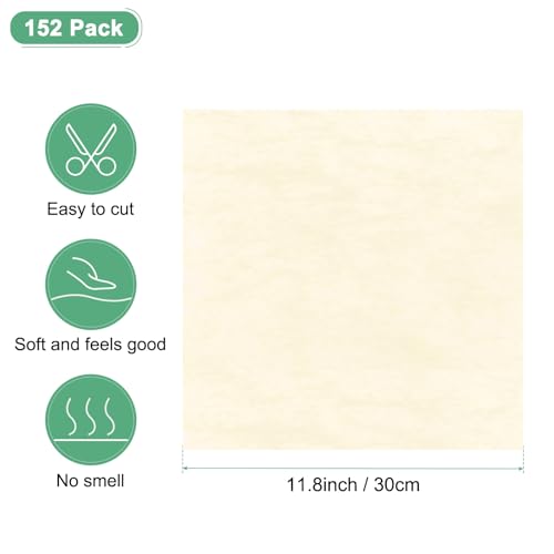 M METERXITY 152-Sheet Korean Cotton Wrapping Flower Paper, 11.8 Inch/ 30cm Waterproof Floral Wrapping Cotton Paper for Bouquets/Gift Packaging [Bright Beige] - color: Bright Beige