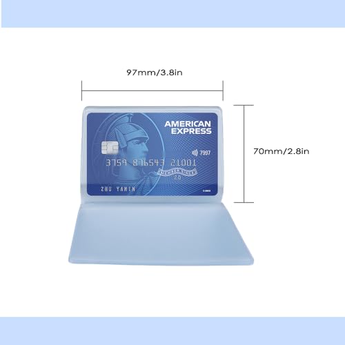 Set of 2 Clear Credit Card Holder Wallet Insert with 10 Protective Sleeves,Plastic Card Wallet Inserts for Medicare Social Security ID Photoy,Compatible with Bifold Wallets for Men & Women