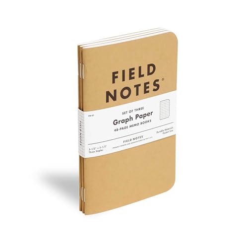 Field Notes: Original Kraft 3-Pack - Graph Paper Memo Books - Grid Paper 48 Page Pocket Notebooks - 3.5" x 5.5" - color: Graph Paper
