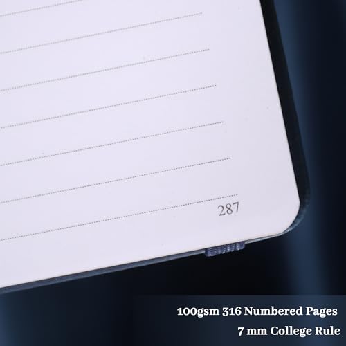 TIEFOSSI Line Journal Notebook for Women Men, 316 Pages,8.3x5.8 IN - color: Navy, size: Line