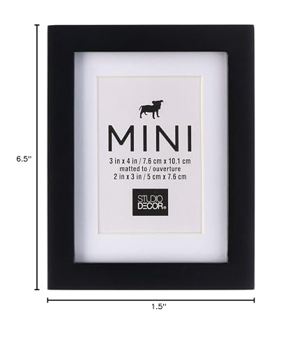 Studio Decor Black Mini Frame with Mat, 12 Pack