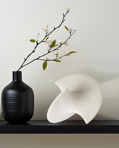 UPWOIGH White Abstract Balancing Sculpture, 9.45 x 8.6 x 9.45 Inch - color: White Ceramic Inspired Art