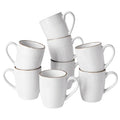 famiware Eden Coffee Mugs Sets of 8, 12 oz Ceramic Stoneware Mug Cup Set - color: White Floral, size: 8pcs