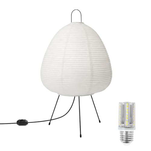 Rice Paper Lamp,Dimmable Bedside Lamp,Japanese Lantern,Knob Button,E26 Bulb - style: Japanese-dimming