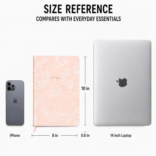 WORLD TRAVELER Large Lined Journal Notebook 256 Ruled White & Ivory Pages - color: Apricot Floral