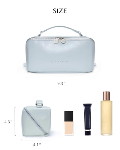 EACHY Large Capacity Travel Makeup Bag for Women, Cosmetic Pouch, Blue - color: E - Blue, size: Medium