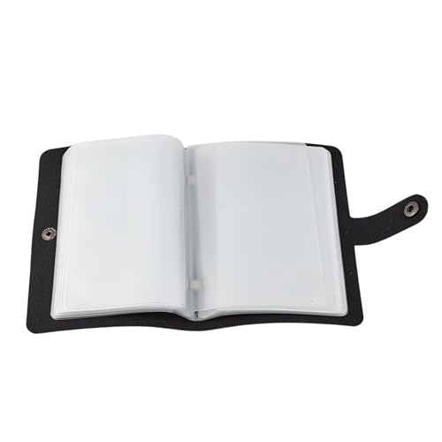 Needzo Black Holy Card Holder, Travel Booklet for Prayer Cards, 20 Double Sided Sleeves, 3 ½ x 5 ¼ Inches