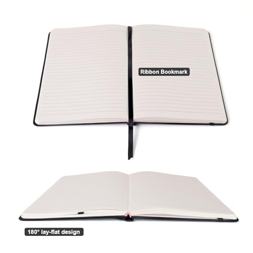 Comix Lined Journal Notebook for Work, 240 Pages, 5.5" x 8.3", Black - color: Black, size: 1 Pack