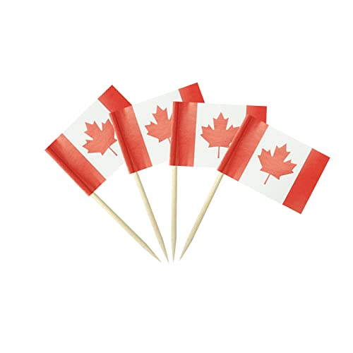 mflagperft Canada Toothpick Flags 100 Pack, Canadian Flag Cocktail Picks - color: Canada