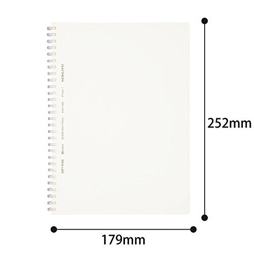 KOKUYO Spiral Lined Notebook, 10'' x 7'' Business Journal B5 Soft Ring Notebooks with A 6mm Ruled, 80 Perforated Sheets, Clear 1 Subject Notebook, Note Taking for Work. Japan Import (SU-SV508B-T) - size: B5