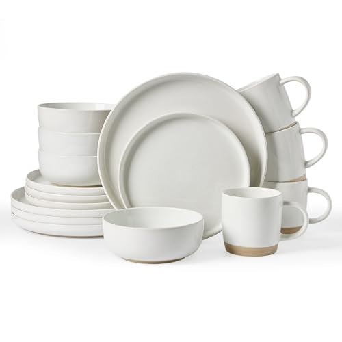 Famiware Milkyway 16-Piece Dinnerware Set with Mugs, White - color: White, size: Service for 4 (Include Mugs)