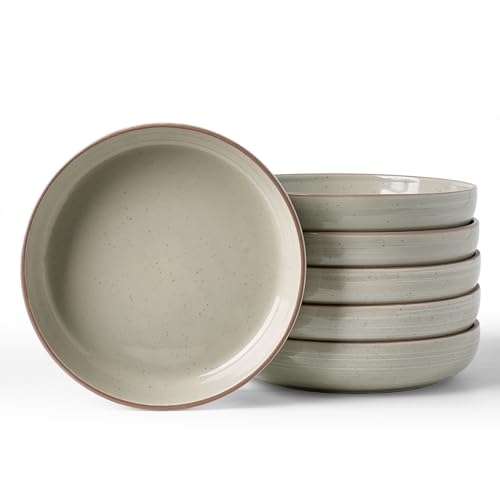 famiware Meteor 33 oz Pasta Bowls Set of 6, Matcha Green - color: Matcha Green, size: Set of 6