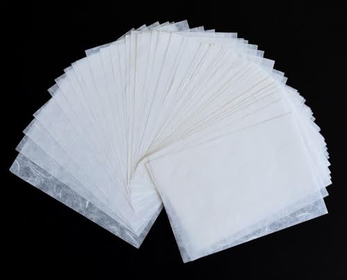 White Color A5 50 Sheets Natural Fiber Mulberry Tree Mulberry Paper Sheets Art Tissue Washi Paper Design Craft Art Origami Suppliers Card Making 8.3" x 5.8". (White, A5) - color: White, size: A5