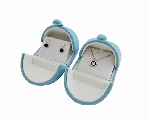 Luxurious Unique Aqua Velvet Jewelry Packaging Case for Earrings Pendant Case Premium Grade Special Design Double Function (jewelry not included) - color: Earrings Pendant Case