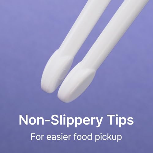 Rabbit White Chopsticks, Training Chopsticks, Learning, Beginner, Brain Training, Practice, Korean Food, Japanese Sushi, 1 Step to Learn Chopstick, Right Handed - Made in Korea