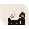Cut Black Cats Farmhouse Print Placemats Set of 4 12x18 Inch - color: Black and White, size: Set of 4