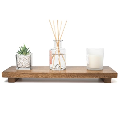 Narrow 17" Acacia Wood Riser Pedestal Stand for Kitchen Counter - size: Narrow:17"x6"