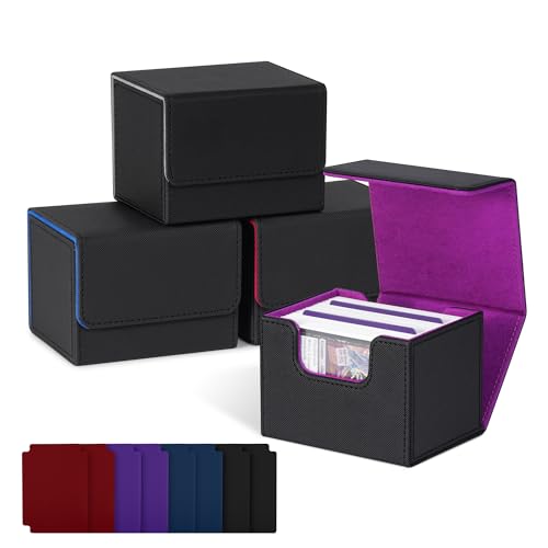 ZLCA 4PCS MTG Deck Box Holds 120+ Single Sleeved Cards Commander Deck Box - color: 4pcs-Multicolor, size: A-Horizontal