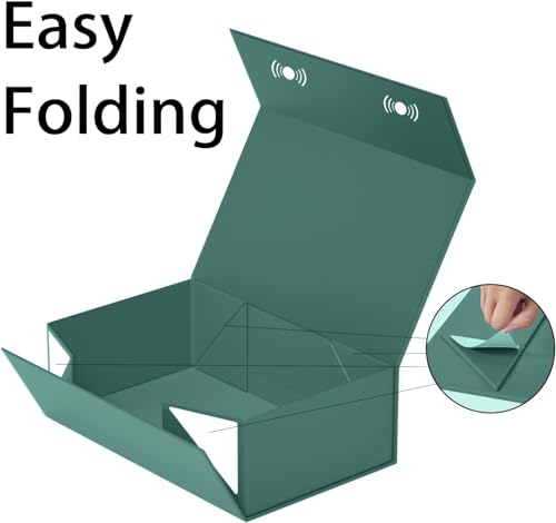 RYDDOY Green Gift Box, 13.8x9.5x4.3'' Large Gift Boxes with Lids - color: Forest Green, size: 13.8 x 9.5 x 4.3 Inch