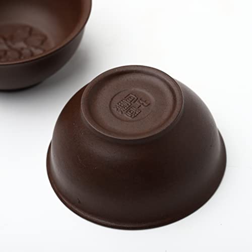 3 PCS Yixing Clay Kung Fu Teacup 2.2 Oz, Zisha Small Gongfu Tea Cups - color: Purple