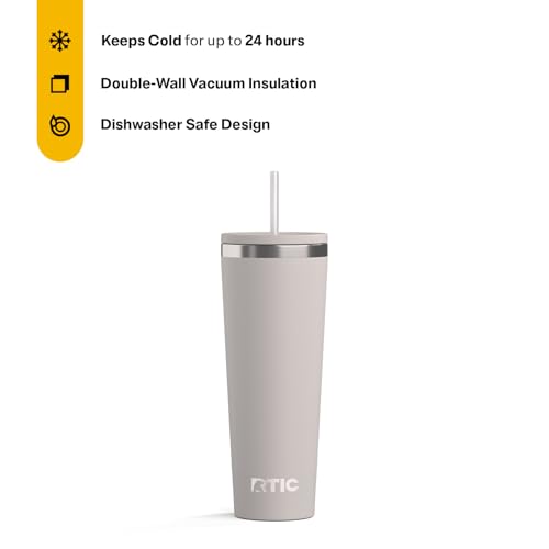 RTIC 28oz Everyday Tumbler, Insulated, Ceramic Lined, Cool Grey - color: Cool Gray, size: 28 Ounces