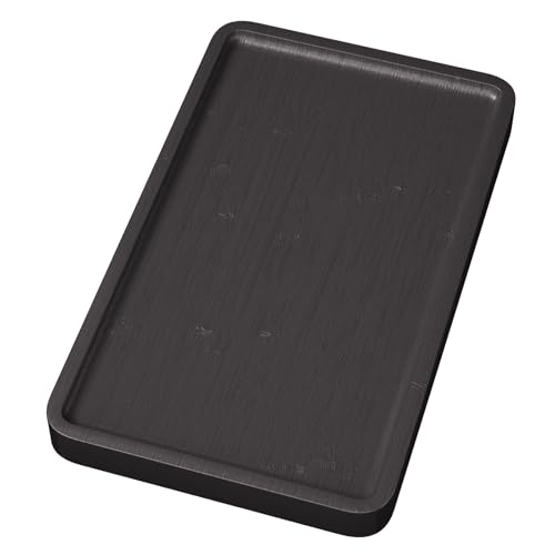 VERTORGAN Bamboo Serving Tray,9.8x5.9 Inch Trays,Home Decor(Black) - color: Black, size: 9.8" x 5.9" x 0.6"